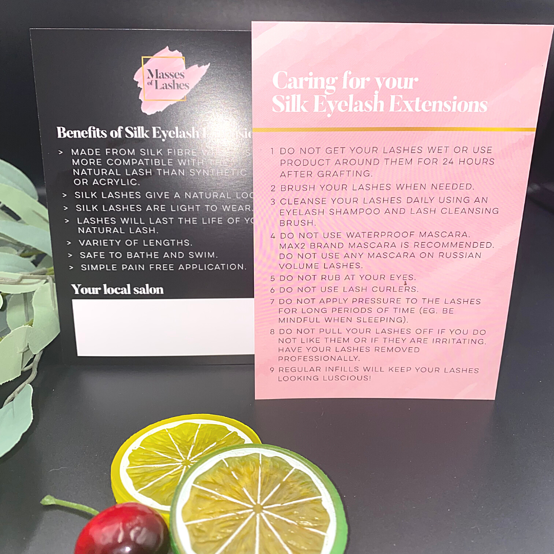 MOL - Eyelash Extension Aftercare Cards - 50 Pack