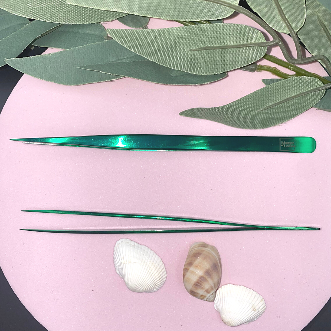 MOL - Green Long Straight Tweezer MD